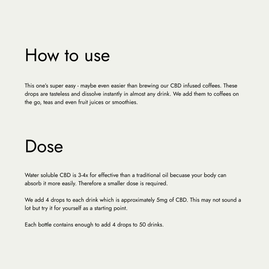 How to use CBD Coffee Drops